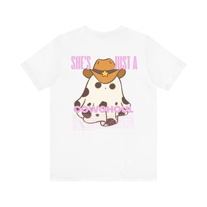 She's Just a Cowghoul Halloween Streetwear T-Shirt - White