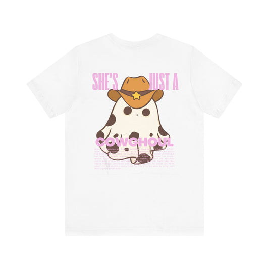 She's Just a Cowghoul Halloween Streetwear T-Shirt - White