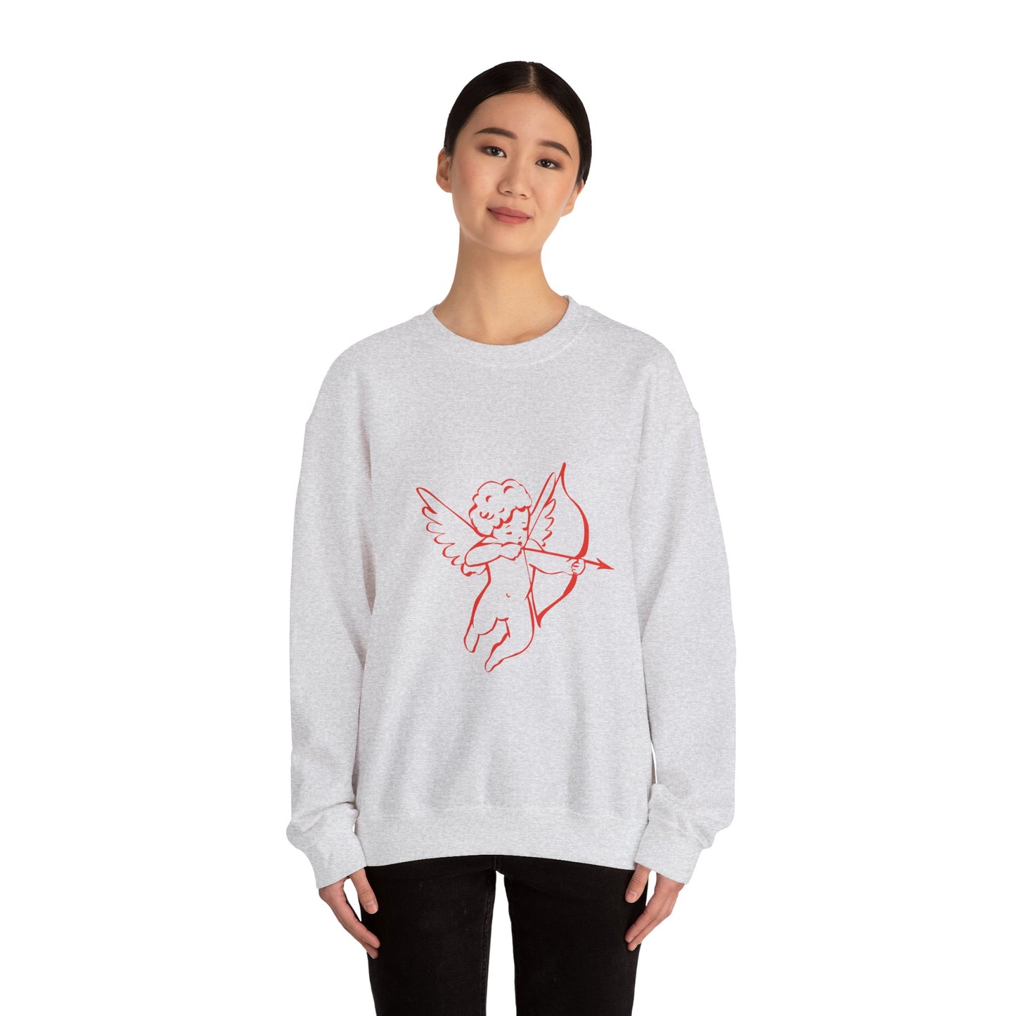 Cupid with Arrow Sweatshirt | Valentine Cupid Graphic Crewneck, Valentines Day Gift