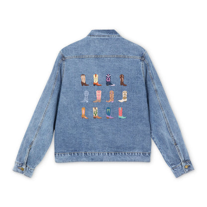 Cowboy Cowgirl Boots Denim Jacket Unisex
