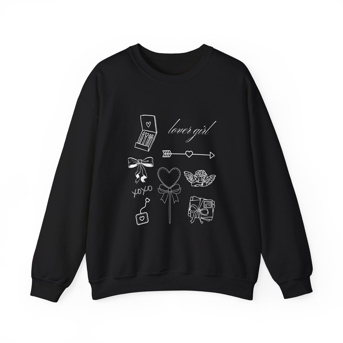Lover Girl Graphic Doodle Valentine's Day Sweatshirt, Gifts for Her, Vday gift ideas, Valentine's Sweater, Trendy Aesthetic, Valentine Gift